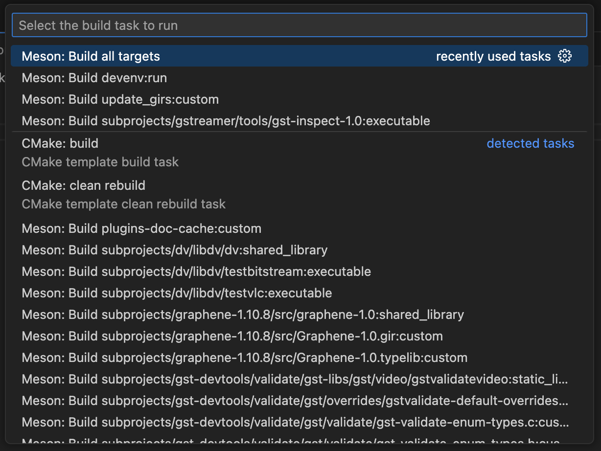 You can now build GStreamer by pressing ⇧⌘B.